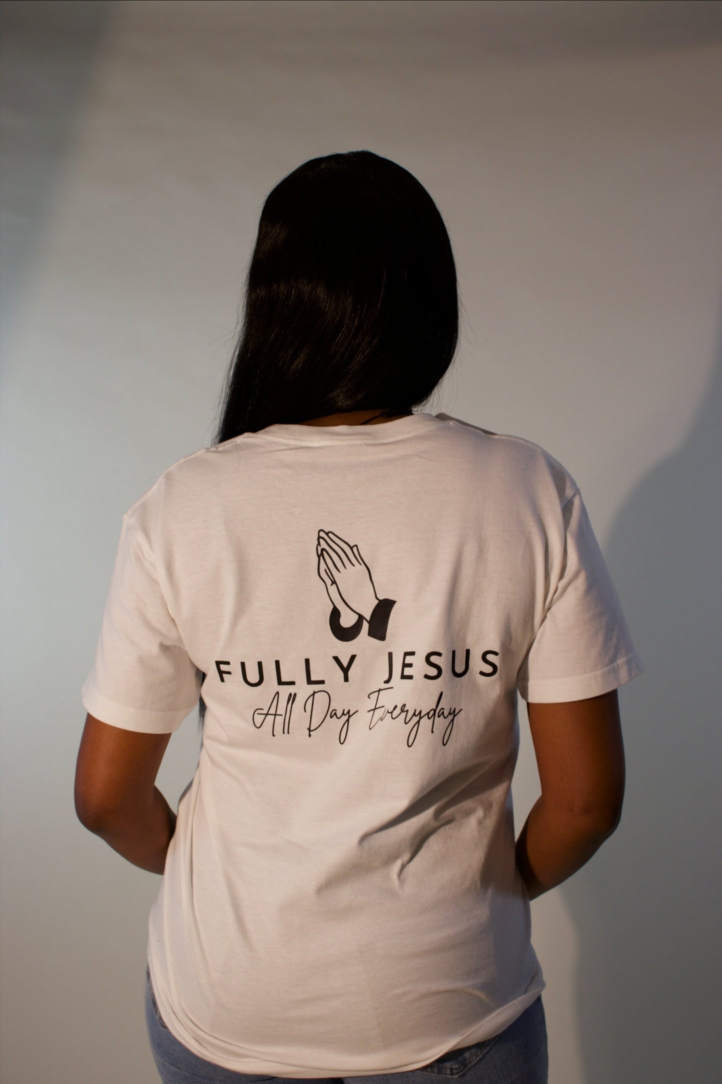 White Fully Jesus T-shirt (Small Logo)