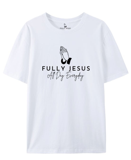 White Fully Jesus T-shirt (Big Logo)