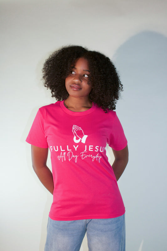 “Virtuous Women” Pink Fully Jesus T-shirt (Front Big Logo)