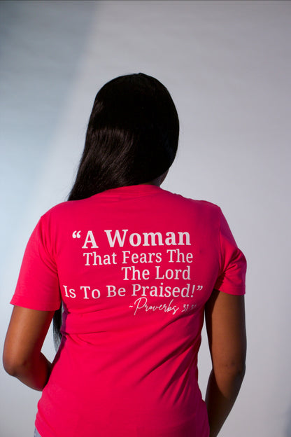 “Virtuous Women” Pink Fully Jesus T-shirt (Small Logo)