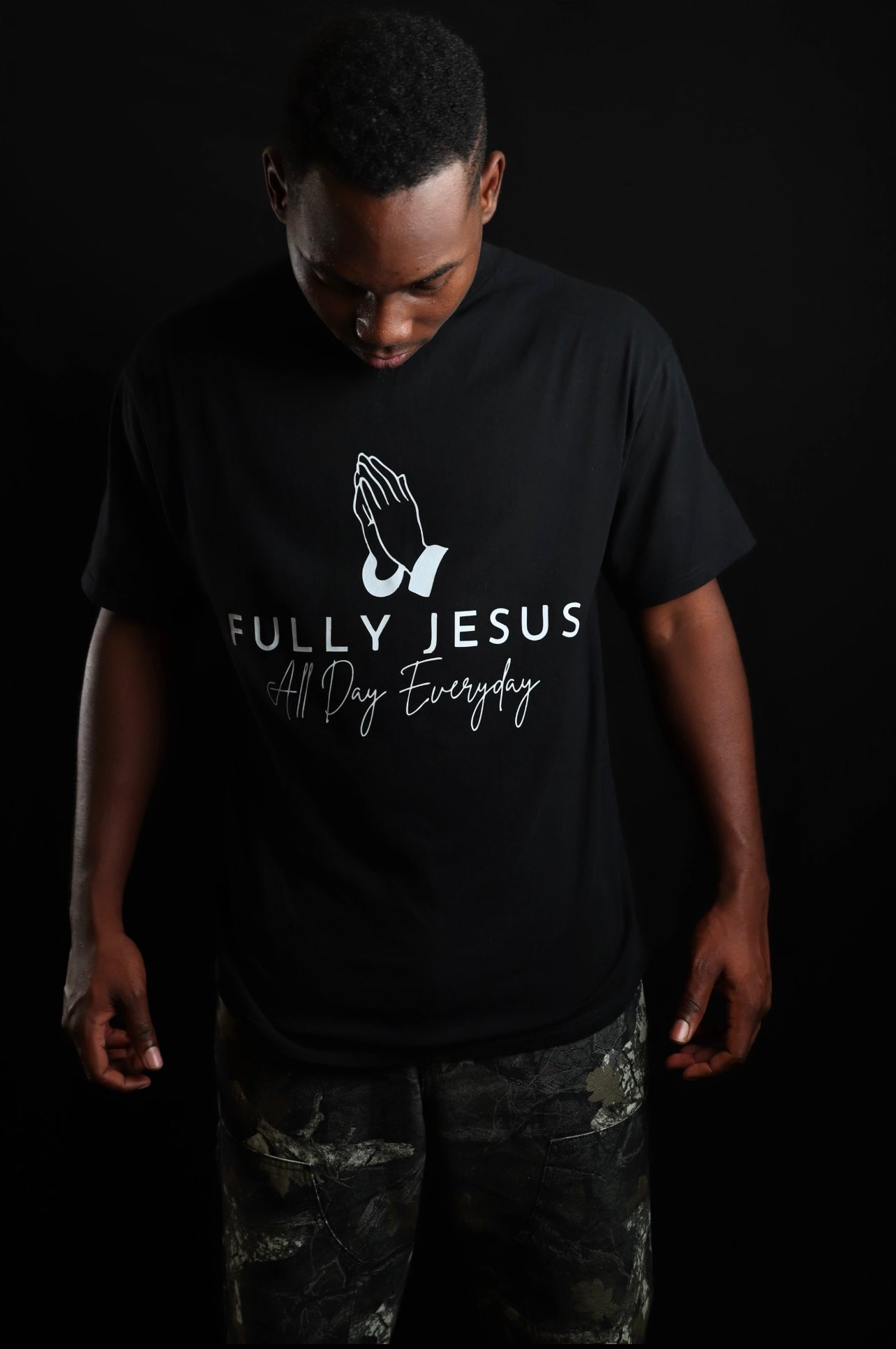 Black Fully Jesus T-shirt (Big Logo)