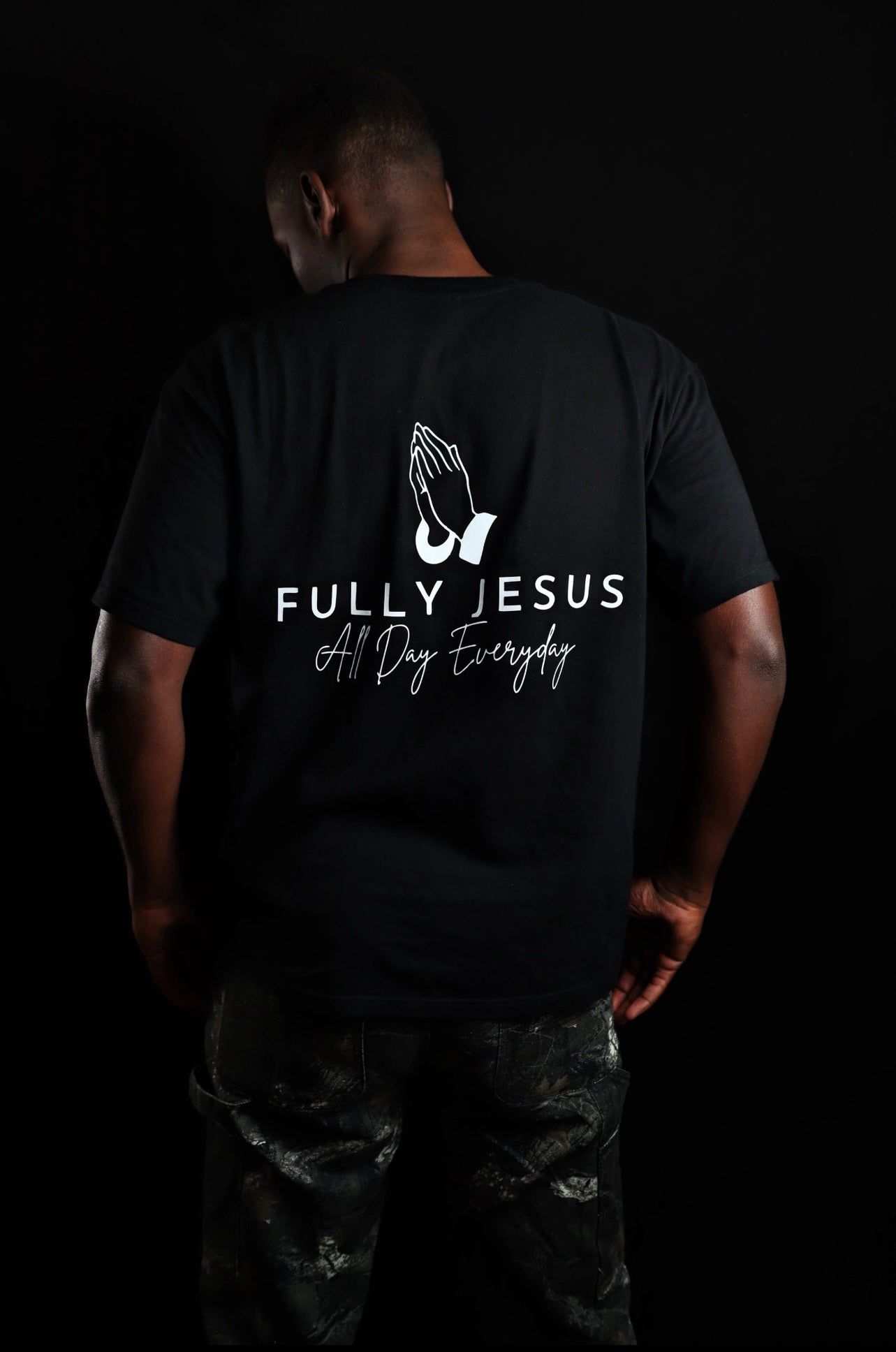 Black Fully Jesus T-shirt (Small Logo)